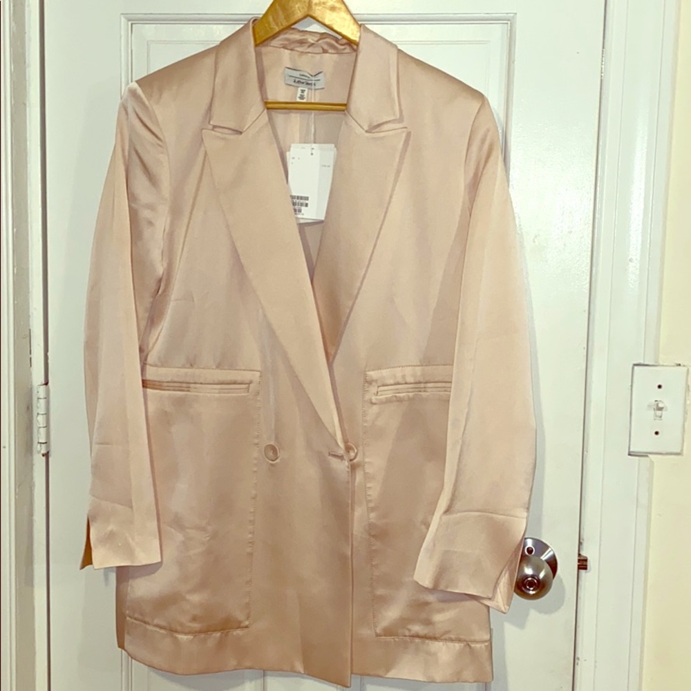 Shell pink & Other Stories satin blazer size 6